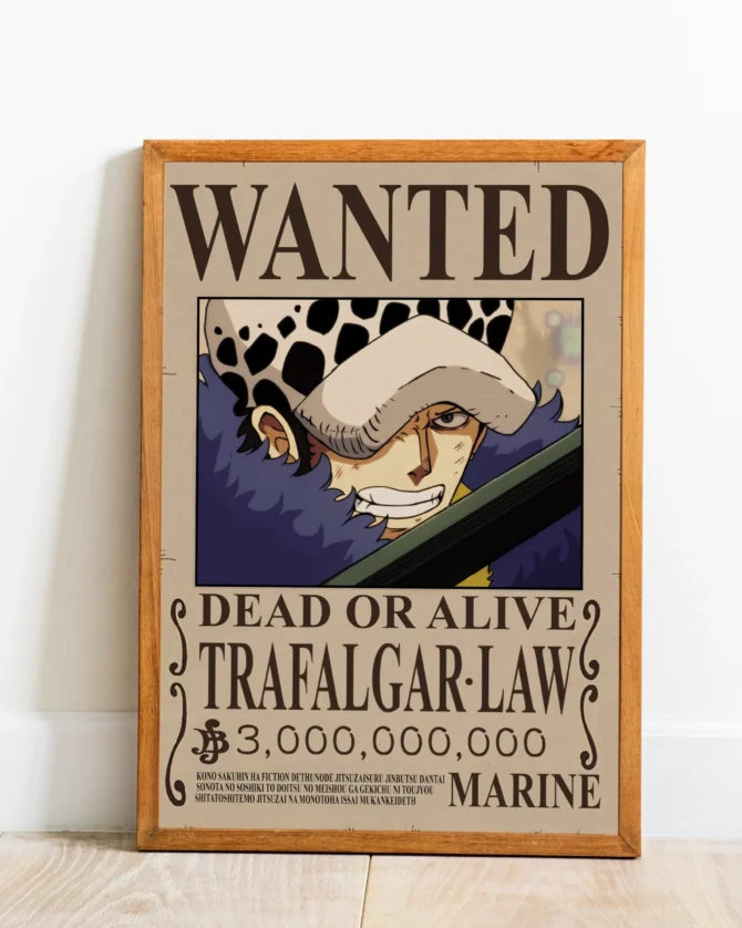 Trafalgar Law Wanted Poster (Brown Paper)