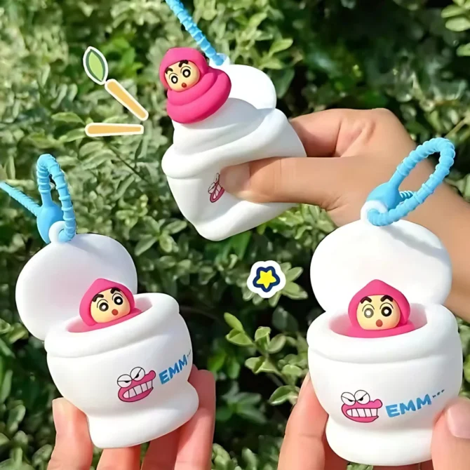 Shinchan Pink Poop Pop-up Keychain - Image 3